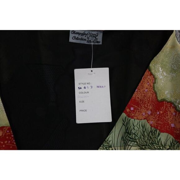 New Champagne Collection All That Glitters OS Wrap Shawl Asian Print Vintage - Picture 4 of 9